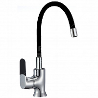 SL123BL-016F Смеситель для кухни с черным гибким силиконовым изливом РМС