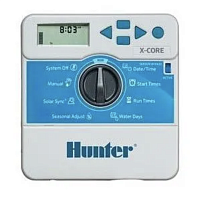 Hunter XC-401i-E = 4-станционный фиксированный контроллер полива серии X-CORE; корпус: пластмассовый