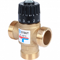 SVM-0120-166025 STOUT Термостатический смесительный клапан для систем отопления и ГВС 1" резьба