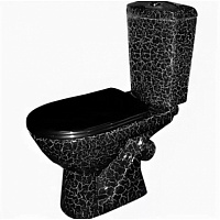 Унитаз-компакт Уют черный кракелюр (косой,нижн,сид полипр,2-кн арм) (Rosa)545940