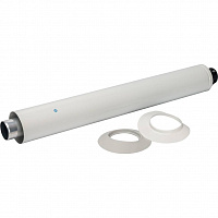 SCA-6010-000830 STOUT Элемент дымохода DN60/100 конечный участок 830мм дымохода для горизонт. прохода через стену с оголовком из пластика