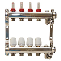 КОЛЛЕКТОРНАЯ ГРУППА VRT® 1" Х 3/4'' (ЕВРОКОНУС) 7 ВЫХ, C РАСХОДОМЕРАМИ