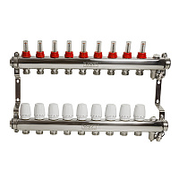 КОЛЛЕКТОРНАЯ ГРУППА VRT® 1" Х 3/4'' (ЕВРОКОНУС) 9 ВЫХ, C РАСХОДОМЕРАМИ