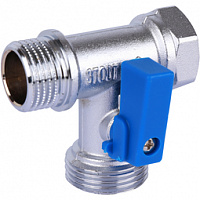 Кран шар.проход 1/2х3/4х1/2" для стир.и посуд машин Stout SVB-0124-123412