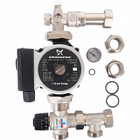 *SDG-0120-004001 STOUT Насосно-смесительный узел с термостатическим клапаном 20-43°C, с насосом UPSO 25-65, 130 mm