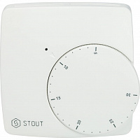 STE-0002-000003 STOUT Проводной электронный термостат WFHT-BASIC со светодиодом (норм.откр.)