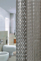 Штора для ванной 3D Grey ZALEL 180*180 3D-006 б/колец код522446