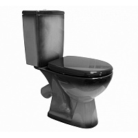 Унитаз-компакт Уют черный (косой, нижн, сид полипр, 2-кн арм) (Rosa)545050
