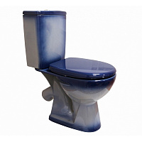 Унитаз-компакт Уют синий(косой, нижн, сид полипр, 2-кн арм) (Rosa)548156