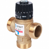 SVM-0120-256025 STOUT Термостатический смесительный клапан для ситем отопления и ГВС 1" резьба