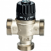 *SVM-0025-186525 STOUT Термостатический смесительный клапан для систем отопления и ГВС 1"  НР   30-65°С KV 1,8
