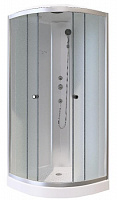 Водный мир душевая кабина BM-8602 L (120х80х215)выс.подд,задн стенка бел,стекло полоск