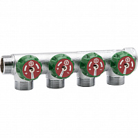 SMB-6850-011204 STOUT Коллектор регулирующий 1", 4 отвода 1/2"