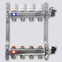 Коллекторная группа 6 вых.1"-3/4 Uni-Fitt с расходом.евроконус)нерж324115S060506