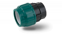 Муфта переход. ПЭ с внутр. труб. резьбой 63х1 1/2'' (обж. ) POELSAN GREEN